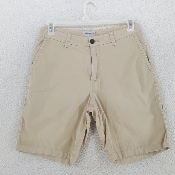 Quicksilver Waterman Secret Seas Beige Shorts Twill Mid Rise Mens 30 (31x9) - Picture 11 of 11